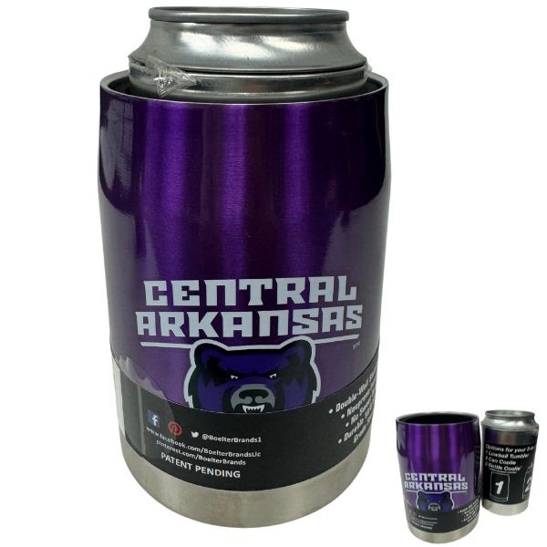 Central Arkansas Ultra Coolie - Stainless Steel Can Coozie - The Ultra Series - 6 For $30.00 - Arkansas Razorbacks