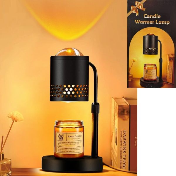 The Modern Series - #Black - Candle Warmer Lamp - Bulb Included, Dimmable, Timer and Height Adjustment - 3 For $45.00