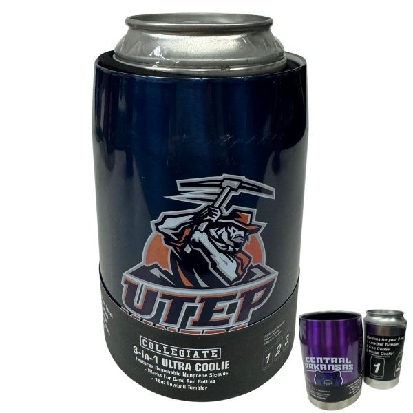 UTEP - University Texas El Paso Ultra Coolie - Stainless Steel Can Coozie - The Ultra Series - 6 For $30.00 - Other Teams