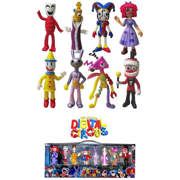 The Amazing Digital Circus Set - #T-628 - Includes Eight 4" Characters - 8 Sets For $32.00