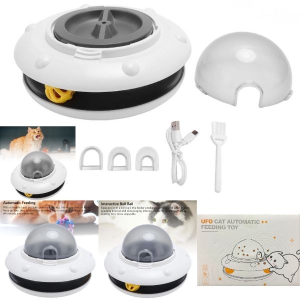 The UFO Automatic Cat Feeder - USB Charging Premium Feeding System - 3 For $30.00