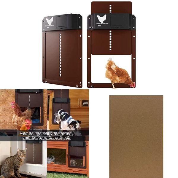 The Chicken Coop Door - Dusk/Dawn Operation - 13" x 9" - Batteries Included - Colors May Vary - 2 For $36.00