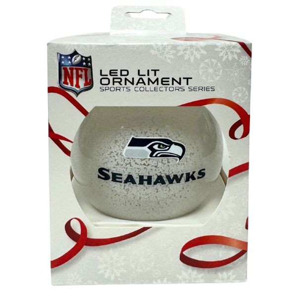 Seattle Seahawks Ornaments - Batteries May Be Defective - The Frosted Ball Style - 12 For $18.00 - Wholesale Seattle Seahawks Product - Seahawks Merchandise 2