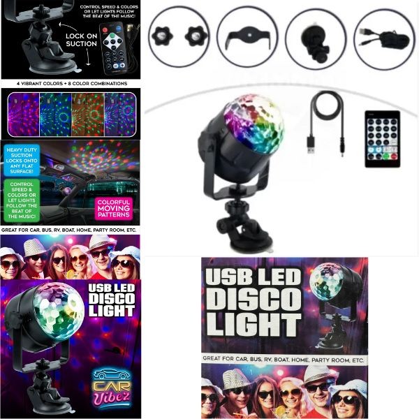 The Smart Disco Light - #23575 - Remote Control - Follows The Beat Of The Music - Suction Mount Included - 6 For $30.00