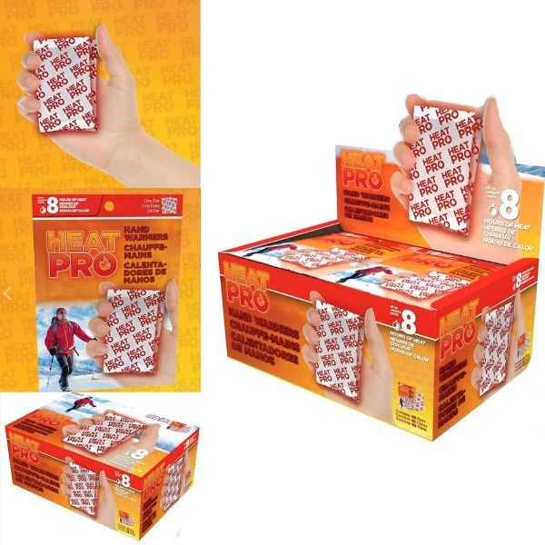 Heat Pro - #49314 - Display Box Includes 40Packs Of 2PC Hand Warmers - Last Up To 8 Hours - 2 Boxes For $32.00
