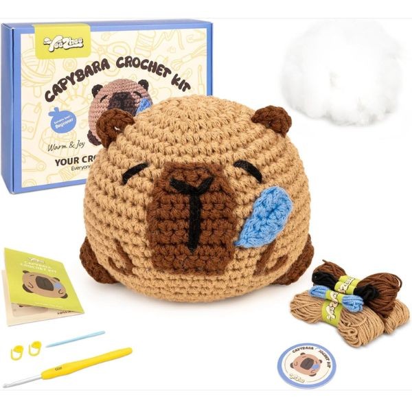 Crochet Crafting - #CAPYBARA - Full Crochet Kit - Yarn, Hook, Stuffing, Needle, ETC. - All Included - Full Kit - 8 Kits For $32.00