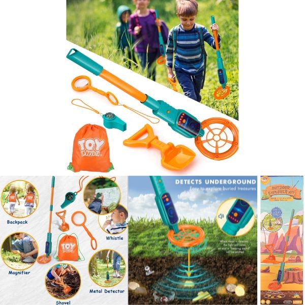 Toy Life Outdoor Explorer 5PC Kit - #SM452979 - Metal Detector, Magnifying Glass, Combo Compass/Whistle - Case - 4 Kits For $30.00