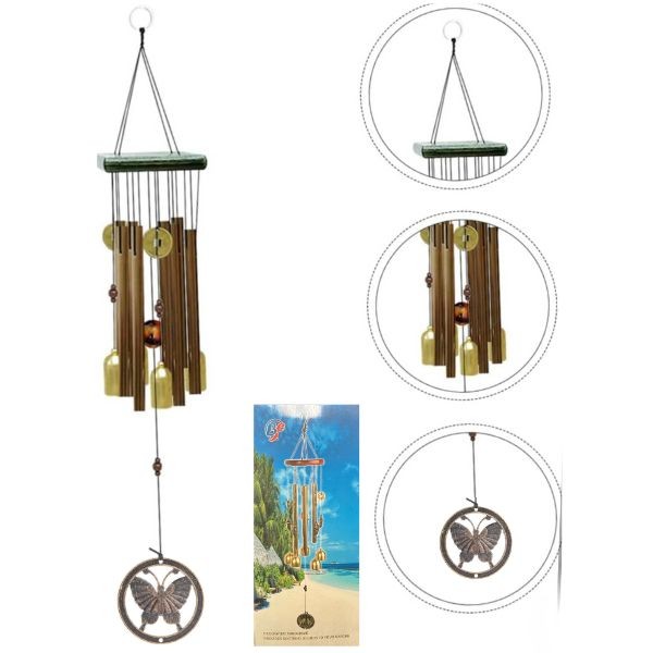 BF Blue Sky Creations - 21" ButterFly Alloy Windchime - Packaging Does Not Depict Style Inside - 6 For $36.00