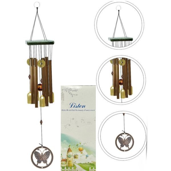 Listen Creations - #White.Listen - 21" ButterFly Alloy Windchime - Packaging May Vary - 6 For $36.00