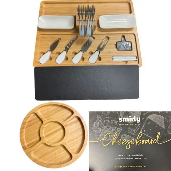 Smirly Home - CTR- #Flat.Amuse.V2 - Charcuterie Platter & Serving Tray - 17"x12" Huge Set - Accessories, Drawers - $25.00 Per Set