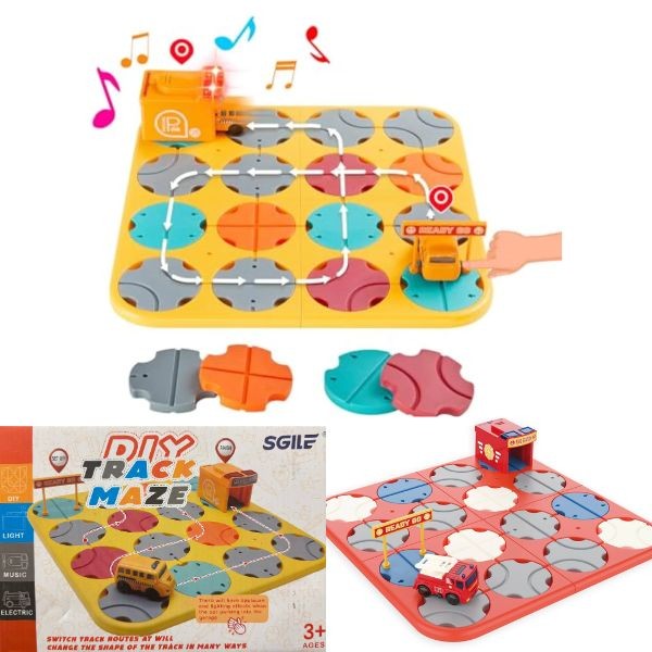 Sgile STEM - #35PC.Asst.4x4 - 35PC DIY Track Puzzle Maze Kit - Pot Luck - Colors & Styles May Vary - 6 Kits For $38.00