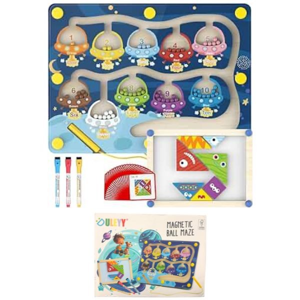 Duleyy STEM Learning - The Magnetic Ball Maze - Wooden Construction - 4 For $30.00