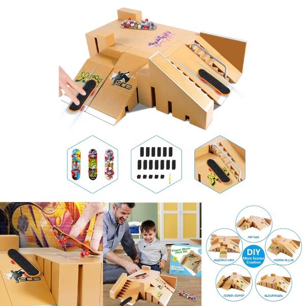 Finger Skate Park Kit - CTR - 3 Finger Skateboards Included - Non-Toxic Lead Free - 2 Kits For $16.00