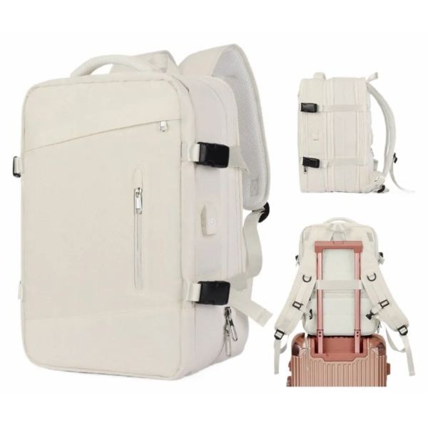 The Traveler - #Off.White - Full Size Modern Look Travel Backpack - 3 For $30.00