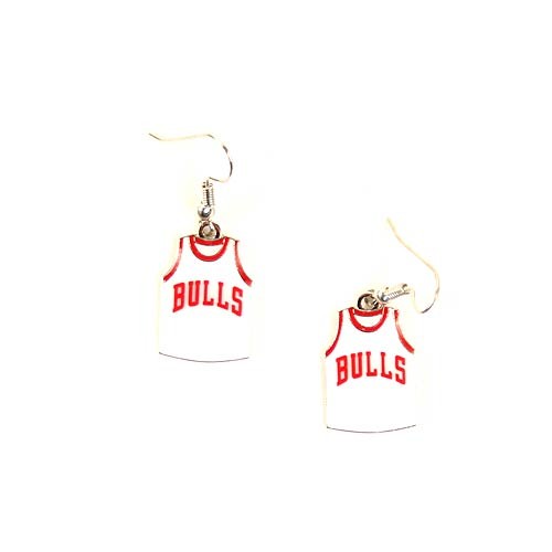 Chicago Bulls Earrings - Gamer JERSEY Style Dangle - $3.00 Per Pair - Chicago Bulls