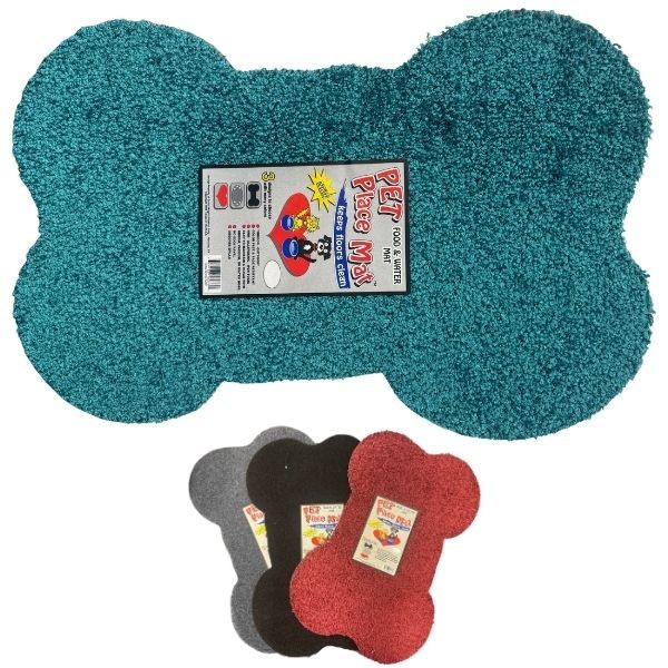 Pet Place Dog Bone Mats - #18273 - Colors Vary - 23"x14" - Indoor/Outdoor - 12 For $30.00