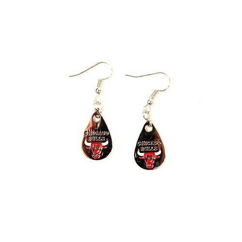 Chicago Bulls Earrings - TEARDROP Style Dangle Earrings - $3.00 Per Pair - Chicago Bulls