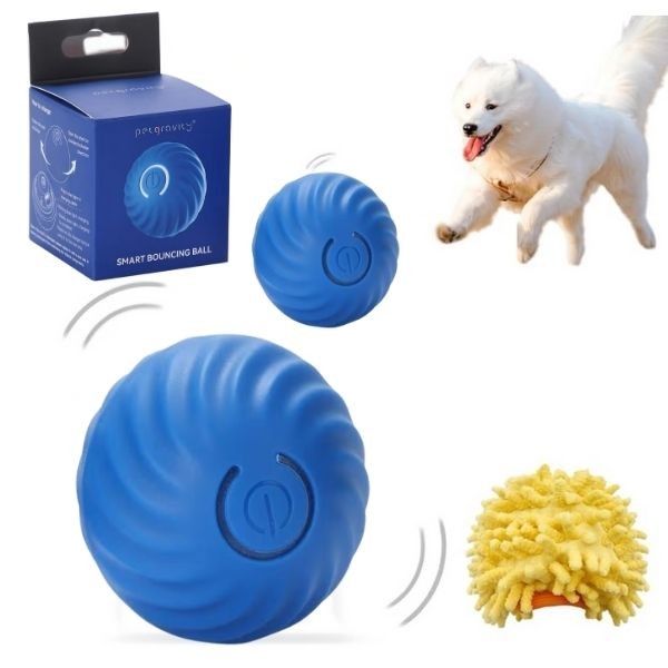 Pet Gravity - The 2.2" Bouncing Ball - #Blue.DT047.Medium - Re-Chargeable - Type-C Cable Included - 8 For $32.00