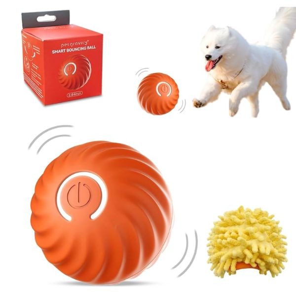 Pet Gravity - The 2.64" Bouncing Ball - #Orange.DT064.Large - Re-Chargeable - Type-C Cable Included - 8 For $32.00