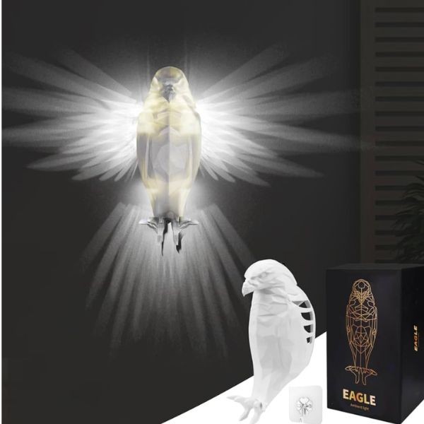 The Eagle - Ambient Lighting - 8" Wall Hanging Eagle - Hanging Clip Included - Batteries Not Included - 6 For $36.00