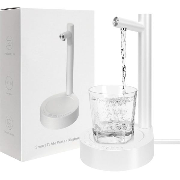 The Smart Table Water Dispenser - #Metallic.White - Type-C Charging Cable Included - 6 For $36.00