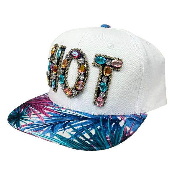 Fashion Caps - #40080 - Blinged Out #HOT - Color Swatch Bill With Snap Adjustable Enclosure - 4 For $20.00 - Wholesale Apparel - Wholesale NFL Shirts - Wholesale Jerseys