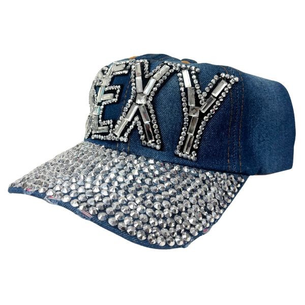 Fashion Caps - #40113 - Blinged Out - #Sexy - Bling Bill Denim Construction - Adjustable - 4 For $20.00 - Wholesale Apparel - Wholesale NFL Shirts - Wholesale Jerseys