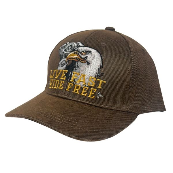 Fashion Caps - #44661 - Live Fast Ride Free - Brown Adjustable Caps - 6 For $21.00 - Wholesale Apparel - Wholesale NFL Shirts - Wholesale Jerseys