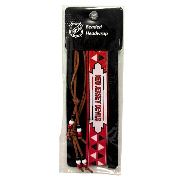 Team Fashion - New Jersey Devils - Beaded Headwraps - Leather - 6 For $15.00 - New Jersey Devils