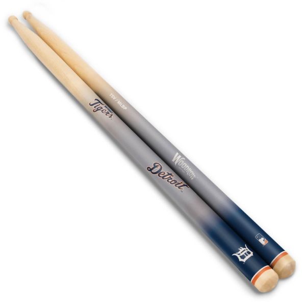 Detroit Tigers Gear - Pair Of Regulation 16" Drumsticks - Retail Peggable Packaging - Woodrow Guitar Products - 6 Pair For $30.00 - Wholesale Detroit Tigers Products - Tigers Merchandise 2