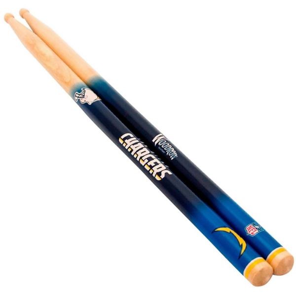 Los Angeles Chargers Gear - Pair Of Regulation 16" Drumsticks - Retail Peggable Packaging - Woodrow Guitar Products - 6 Pair For $30.00 - Wholesale Los Angeles Chargers Products - Chargers Merchandise