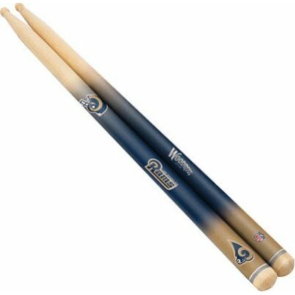 Los Angeles Rams Gear - Pair Of Regulation 16" Drumsticks - Retail Peggable Packaging - Woodrow Guitar Products - 6 Pair For $30.00 - Wholesale Los Angeles Rams Products - Rams Merchandise 2