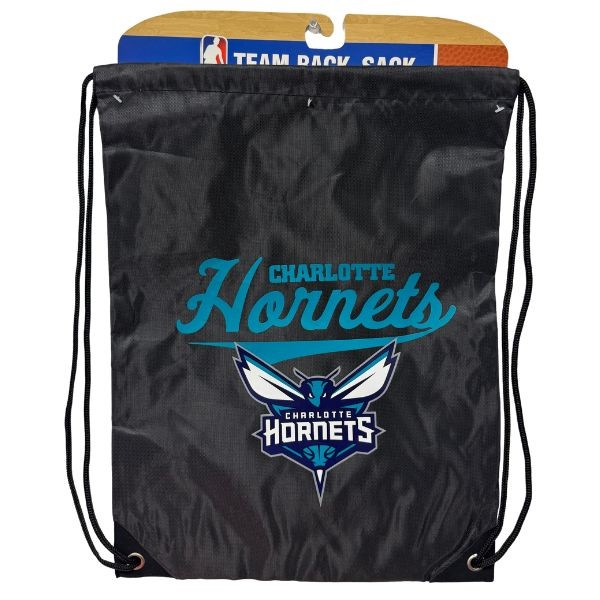 Charlotte Hornets Cinch BackSacks - TEAM SPIRIT Style - 17"x13" Heavy Nylon Construction - Nylon Braided Straps - 6 For $30.00 - Charlotte Hornets