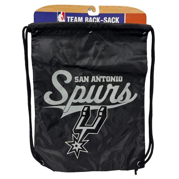 San Antonio Spurs Cinch BackSacks - TEAM SPIRIT Style - 17"x13" Heavy Nylon Construction - Nylon Braided Straps - 6 For $30.00 - San Antonio Spurs