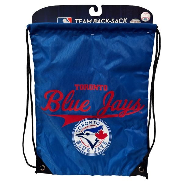 Toronto Blue Jays Cinch BackSacks - TEAM SPIRIT Style - 17"x13" Heavy Nylon Construction - Nylon Braided Straps - 6 For $30.00 - Wholesale Toronto Blue Jays Products - Blue Jays Merchandise