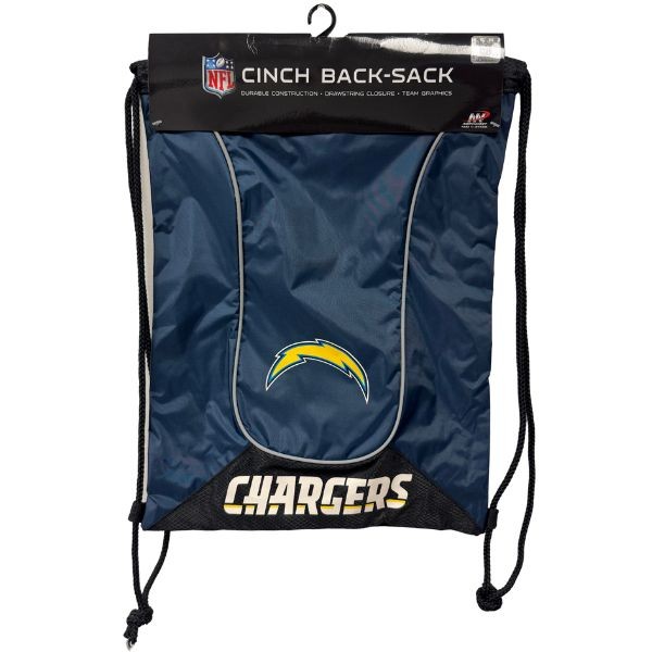 Los Angeles Chargers Cinch BackSacks - DOUBLE HEADER Style - 17"x13" Heavy Nylon Construction - 5 For $25.00 - Wholesale Los Angeles Chargers Products - Chargers Merchandise