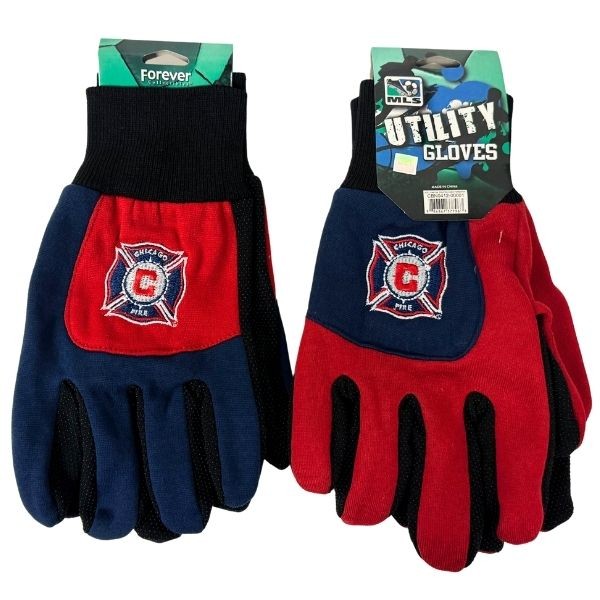 Chicago Fire Gloves - Team Grip Gloves - Styles And Colors May Vary - 12 Pair For $36.00 - Wholesale Chicago Bears Products - Bears Merchandise