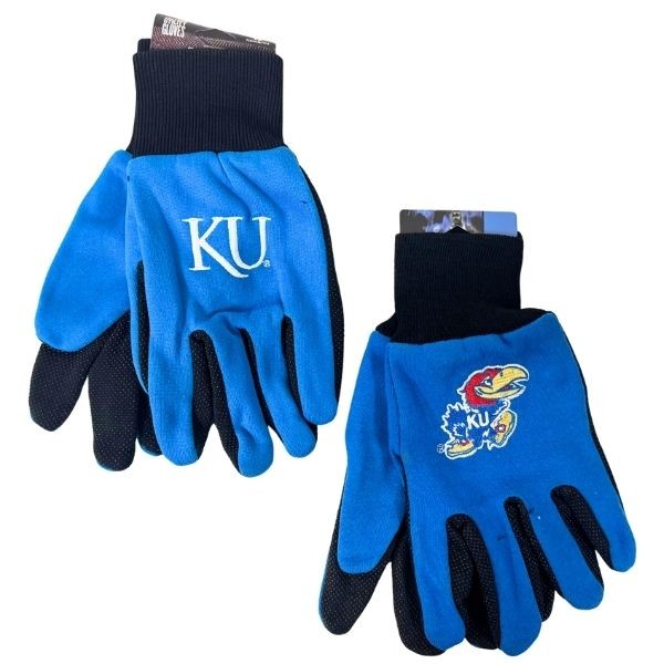 Kansas Jayhawks Gloves - Team Grip Gloves - Styles And Colors May Vary - 12 Pair For $36.00 - Kansas Jayhawks