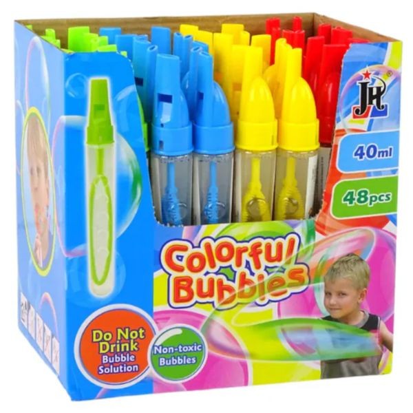 Cool Toys - #20095 - The Bubble Wand Whistle - 7" Bubble Wand & Whistle Combo - 48 For $31.20