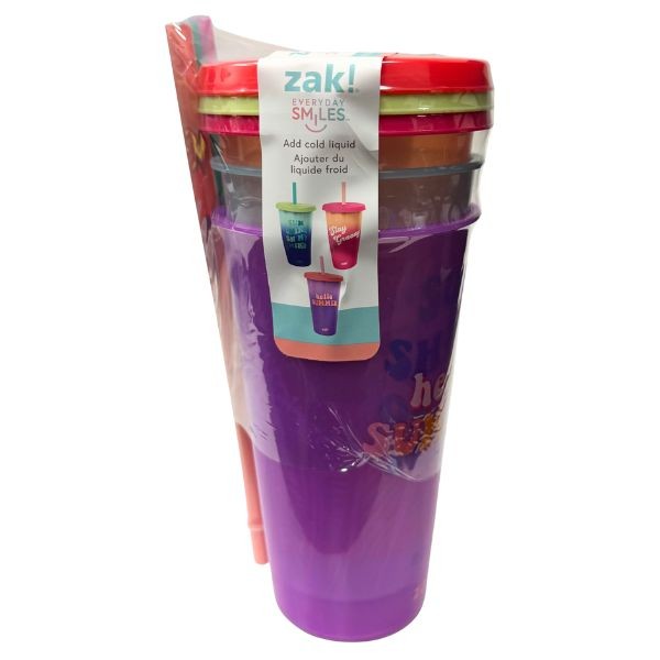 ZAK Everyday Smiles - #17048 - 3Pack 25OZ Color Changing Tumblers - 12 Packs For $36.00