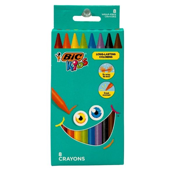 BIC Kids - 8Pack Long Lasting Crayon - #36536 - Break Resistant Crayons - 48 Packs For $28.80