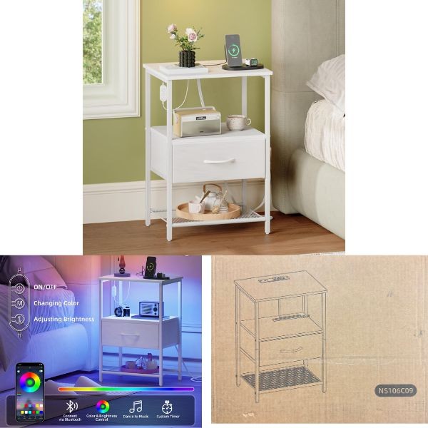 The Smart Nightstand - #NS106C09 - Standard Nightstand With Smart Capability - 2 For $50.00