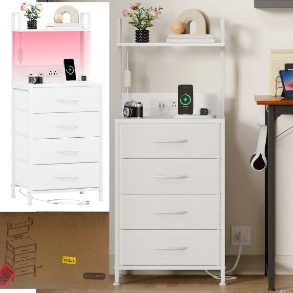 The Smart Nightstand - #NS108C09.Top - Standard Nightstand With Extended Top - Smart Table - 2 For $50.00