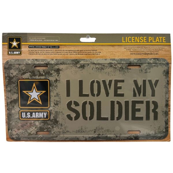 US Army License Plates - #45005 - I Love My Soldier - Metal License Plates - Weather Resistant - 12 For $24.00