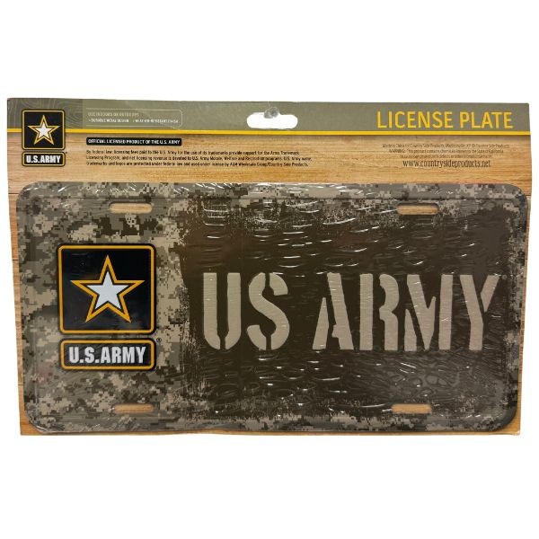 US Army License Plates - #45006 Camo US ARMY - Metal License Plates - Weather Resistant - 12 For $24.00