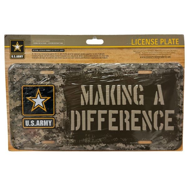 US Army License Plates - #45007 - Making A Difference - Metal License Plates - Weather Resistant - 12 For $24.00
