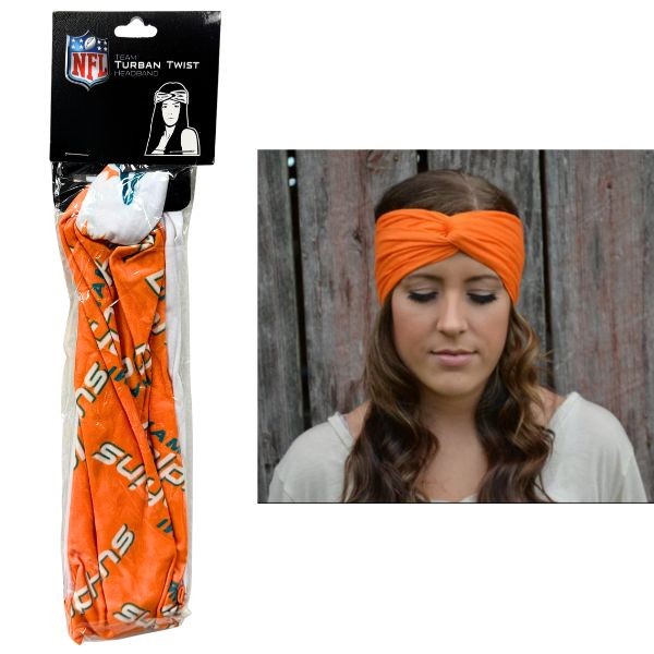 Miami Dolphins Fan Gear - The Team Turban Twist - Multi-Use Headband - Breathable And Stretchy - 6 For $21.00 - Wholesale Miami Dolphins Products - Dolphins Merchandise