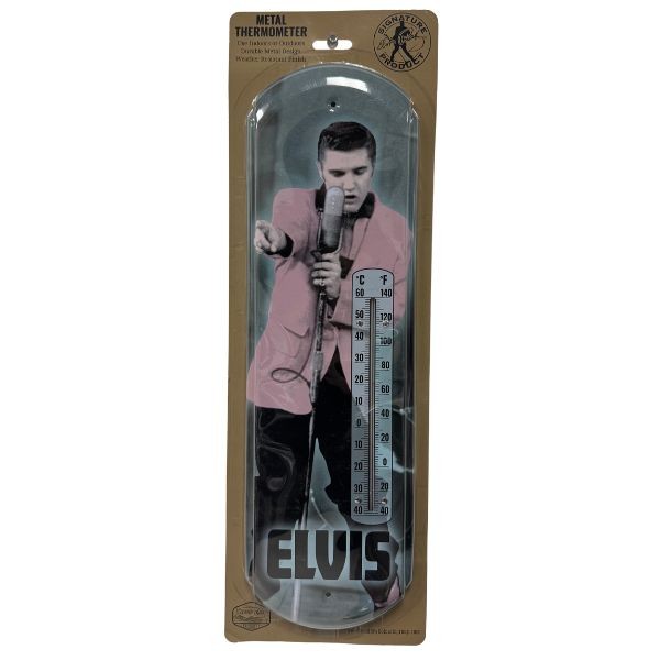 Metal Thermometer - #52014 - Elvis Pink - 17"x5" Indoor/Outdoor Use - 6 For $30.00
