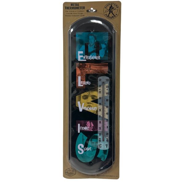 Metal Thermometer - #53015 - Elvis Legend - 17"x5" Indoor/Outdoor Use - 6 For $30.00