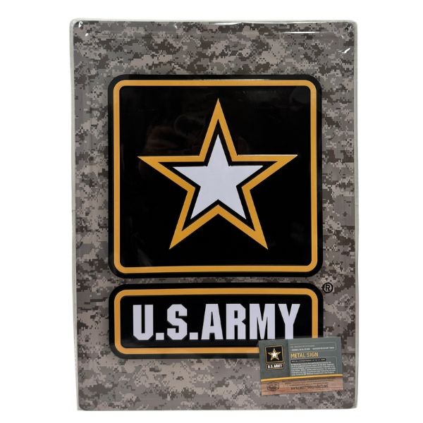 Tin Metal Signs - #45001 - US ARMY Camo - 17"x12" - Pre-Drilled Hanger Holes - 8 For $32.00
